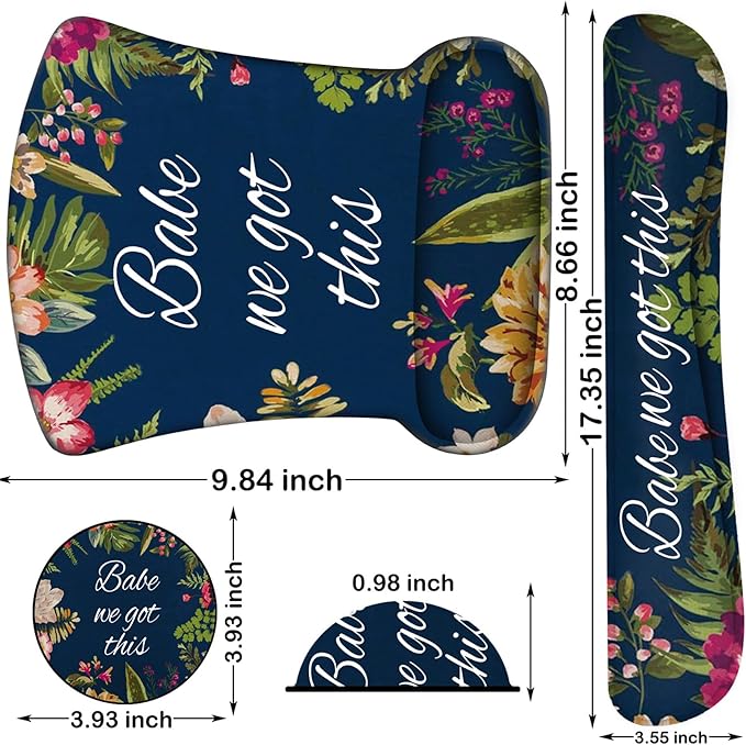 Ergonomic Mouse Pad, Mouse Wrist Rest Pad + Keyboard Wrist Rest Pad + Coaster, Made of Memory Foam, Easy to Use and Relieve Wrist Pain, Computer, Games, Office, Home - Babe We Got This