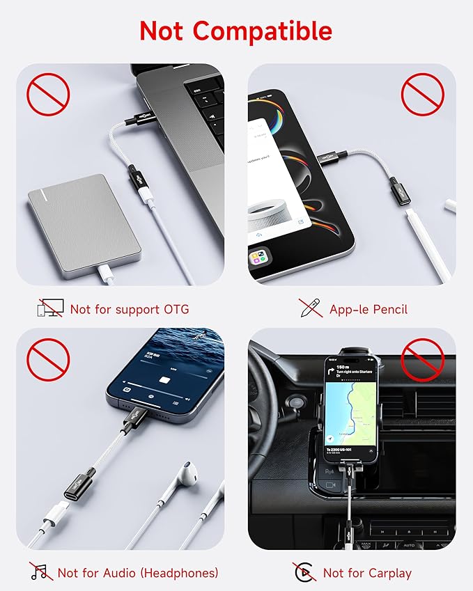 2 Pack Lightning to USB C Adapter, Fast Charging & Data Sync Adapter for iPhone 17 16 15 Pro Max Plus to USB-C, Compatible with Samsung S25/S24/S23, Not for Audio/OTG