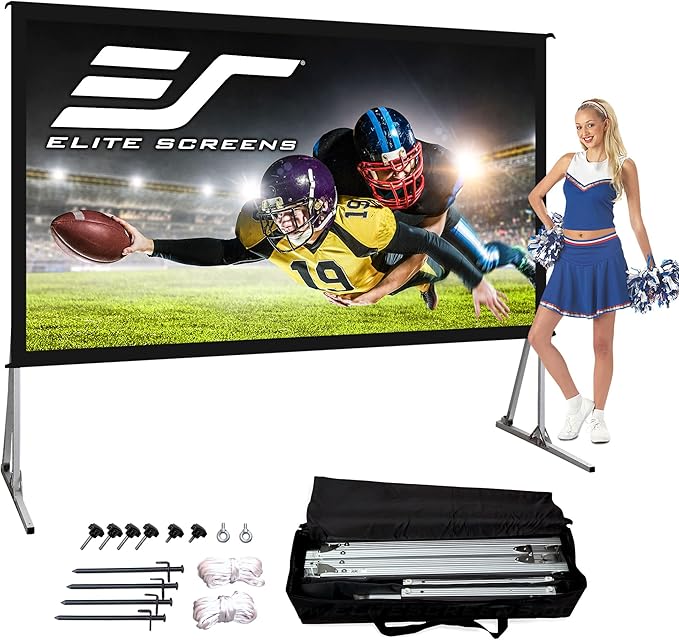 Elite Screens 120-INCH Projector Screen|Outdoor Indoor Movie Screens|16:9 Freestanding Portable Foldable ProjectionStand|Home Theater, OMS120H2