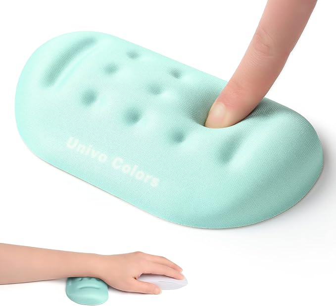 UnivoColors Turquoise Green Superfine Memory Foam Wrist Rest Soft Gel Ergonomic Mouse Pad Wrist Support for Mouse, Gaming, Computer, Laptop, Office