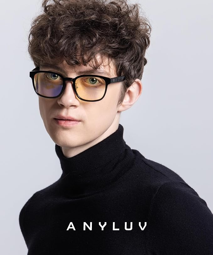ANYLUV Blue Light Glasses Men Women Computer Gaming Glasses Anti Eyestrain Lightweight Blue Light Blocking Glasses