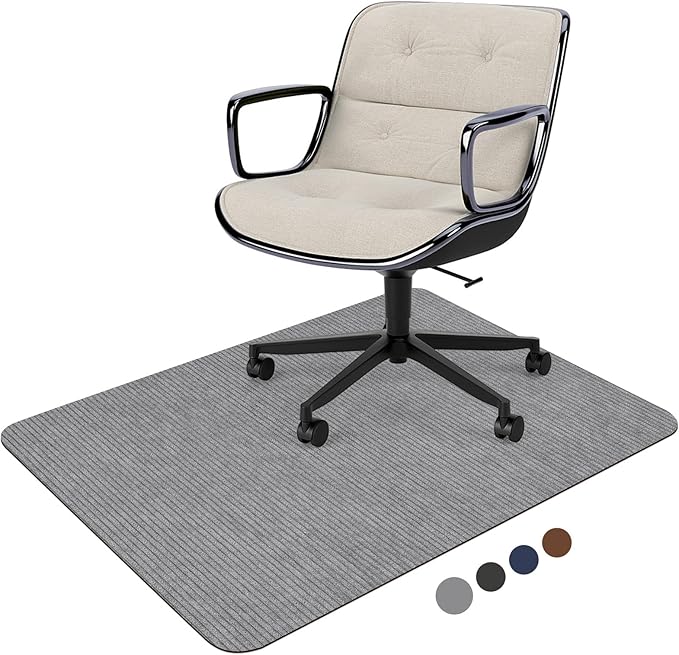 Placoot Desk Chair Mat for Hardwood Floor Corduroy Surface 55''x35'' Office Chair Floor Mat for Rolling Chairs, Under Desk Low-Pile Office Rug