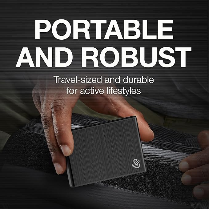 Seagate One Touch SSD 1TB External SSD Portable – Black, speeds up to 1030MB/s, 6mo Mylio Photo+ subscription, 6mo Dropbox Backup Plan and Rescue Services (STKG1000400)