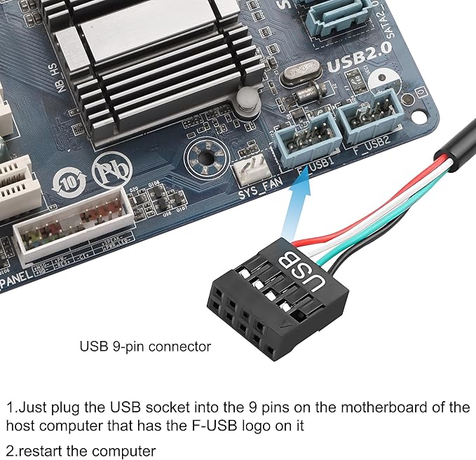 XMSJSIY Motherboard Speaker Internal USB PC Computer Speaker 9 Pin for Desktop Case Audio Stereo Loudspeaker Hidden Small Type DIY-0.6M/1.9FT 1 Pair