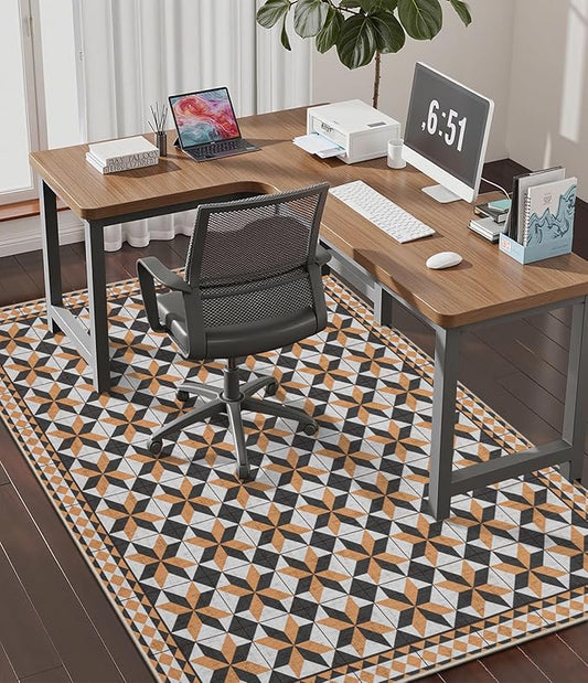 chakme Office Chair Mat for Hardwood Floor, 60"x45" Easy Glide Computer Desk Mat Protector for Rolling Chair Under Desk Rug Nonslip Backing, Machine Wash, (Plaid)