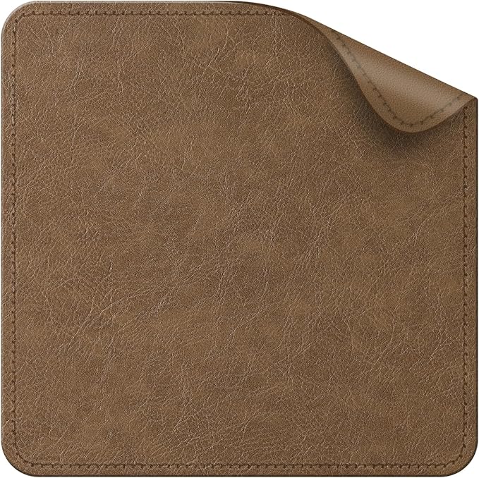 Imitation Crazy Horse Leather Desk Mat - Waterproof Desk Pad - Ideal for Large Mouse Pad and Desk Mats on Top of Desks (Camel+Camel, 11"*8")