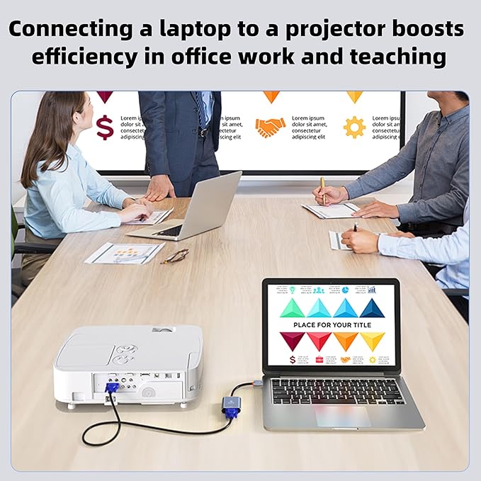 AG6202 Chip HDMI to VGA Adapter, 1080P Video Converter for Laptop PC TV Monitor Projector, Gold Plated Connector Cable (5pack)