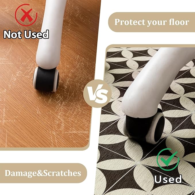Office Chair Mat for Hardwood Floor, 48"x36" Easy Glide Computer Desk Mat Protector for Rolling Chair Under Desk Rug Nonslip Backing, Machine Wash (Modern)