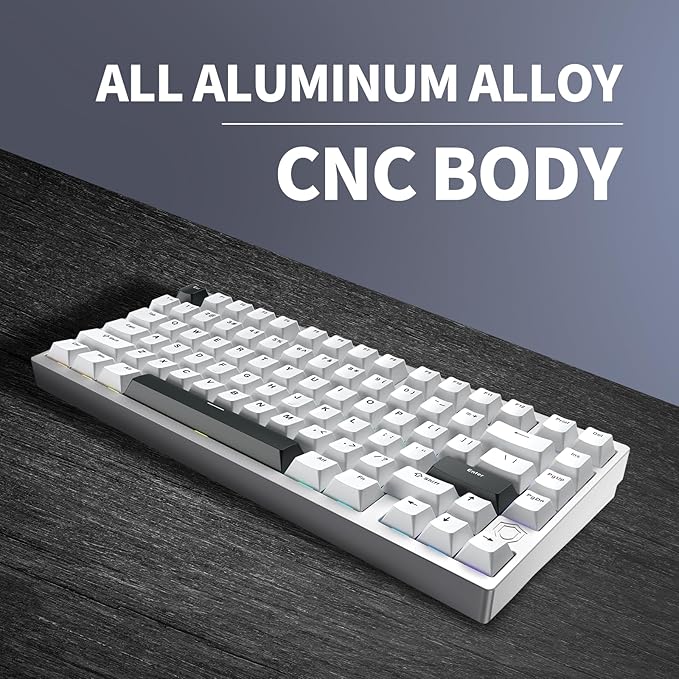 MG75PRO 81 Keys Wired Magnetic Switch Mechanical Keyboard, Hall Effect, 8KHZ/ARGB/CNC Aluminum, Gasket Structure Gaming Keyboard(Silver