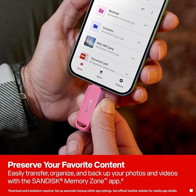 SanDisk 256GB Phone Drive with USB Type-C - for Smartphones, Tablets, and Computers - Up to 150MB/s, USB 3.2 Gen 1 - Seastar Pink - SDIXS0N-256G-GN6NG