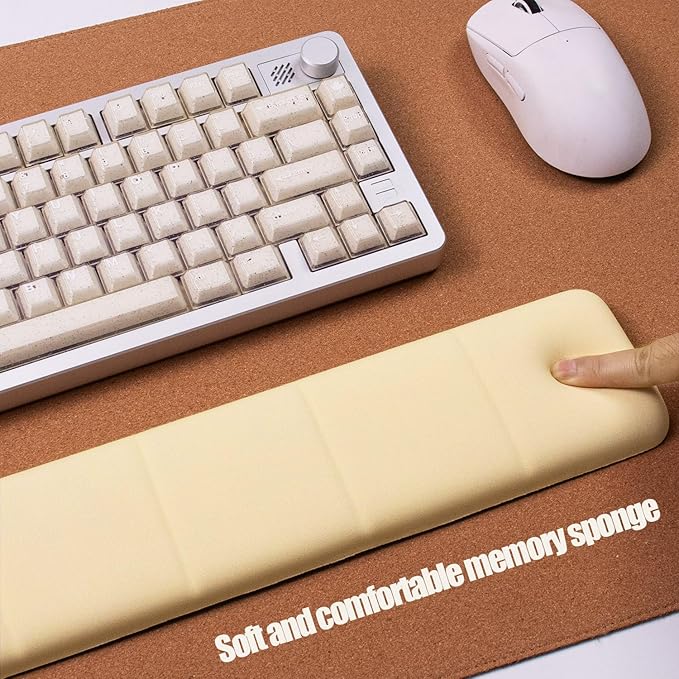 Memory Foam Keyboard Wrist Rest - Ergonomic Support for Laptop & Mac, Comfortable Wrist Pad for Pain Relief, Non-Slip Base, Typing & Gaming Cushion for Office, Home, 60% 75% 87 Key Keyboard Support