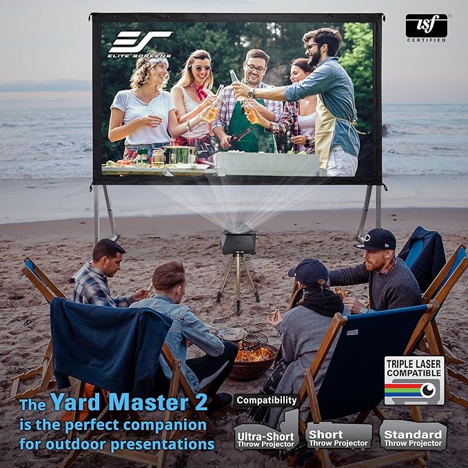 Elite Screens 120-INCH Projector Screen|Outdoor Indoor Movie Screens|16:9 Freestanding Portable Foldable ProjectionStand|Home Theater, OMS120H2