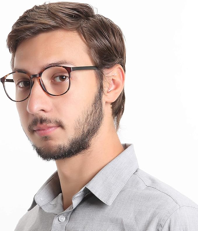 LifeArt Round Blue Light Blocking Glasses, Computer Glasses, Gaming Glasses, TV Glasses for Women Men (Tortoise, 5.50 Magnification)