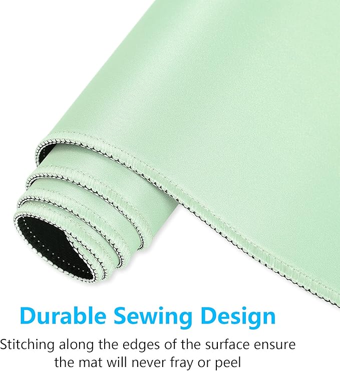 Dapesuom Large Gaming Mouse Pad, Extended Mouse Mat with Stitched Edges, Full Size Keyboard Pad with Non-Slip Base, Big XXL Computer Desk Mats for Gamer, Laptop, Office, 31.5 x 15.7in, Lake Green