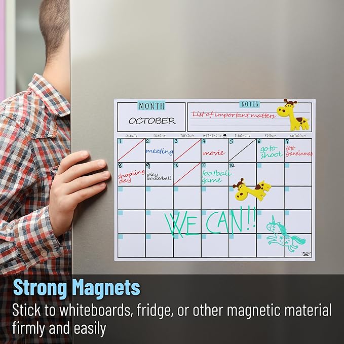 Mr. Pen- Dry Erase Calendar for Fridge, Magnetic, 14.7 x 11.8, Magnetic Calendar with 4 Dry Erase Markers