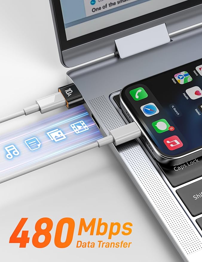 USB to USB C Adapter(20 Pack), USBC Female to USB A Male Adapter 240W Fast Charging and Data Transfer Compatible with iPhone 17/16 Pro Max, MacBook, AirPods, Tablet, Car Chargers.