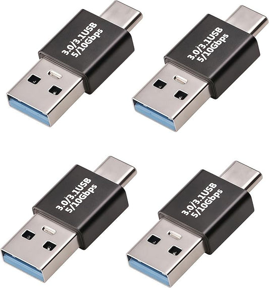 Pastall 𝟒𝐏𝐚𝐜𝐤 𝐔𝐩𝐠𝐫𝐚𝐝𝐞𝐝 USB 3.1 Male to USB C Male Adapter ，USBc/Typec Male to USB Male Converter, Compatible with Mobile Phones/Computers/Notebook Computers/Mobile Phones