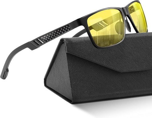 IBOANN Blue Light Glasses for Men - Lightweight Al-Mg Metal, Gaming Computer Blocking Glasses, Eye Protection Anti Eyestrain