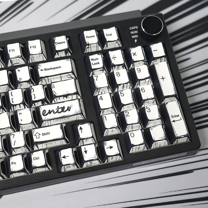 FunHub Retro PBT Keycaps - White 137 Keycaps Set for Full Size Mechanical Keyboard (Typing,Gaming or Anime Themed),Shine Through Side Printed Backlit Key Caps (Cherry,Doubleshot,MX,100% 75% 65% 60%)