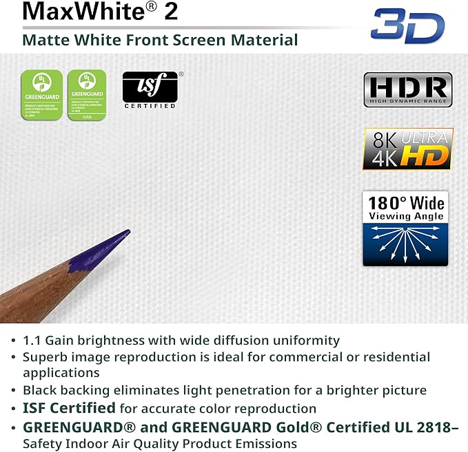 Elite Screens Manual Series, 100-INCH with 24" DROP, Pull Down Retractable Projector Screen, Movie Game Cinema, M100XWH-E24