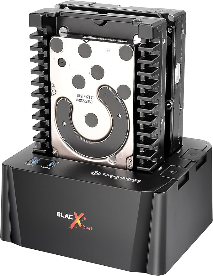 Thermaltake BlacX Duet 2.5”/3.5” SATA I/II/III USB 3.0 External Hard Drive Enclosure Docking Station ST0014U-D,Black