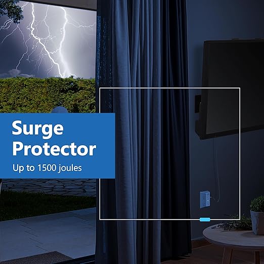 LIDER 6 Outlet Surge Protector Extender with 20W 4.2A 3 USB Type A/C Chargers, 1500 Joules, Multi Plug Wall Charger for Home Office, UL-Listed, White, 2 Pack