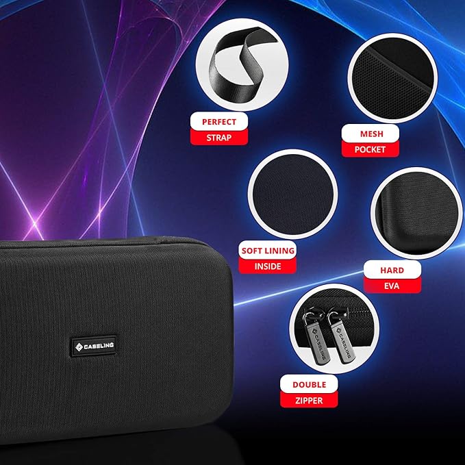 Caseling Hard Case - 7.2"x7.2"x2.2" - for External USB, DVD, CD, Blu-ray Rewriter/Writer and Optical Drives - Portable Carrying Travel Storage Case - EVA ProtectionBlack