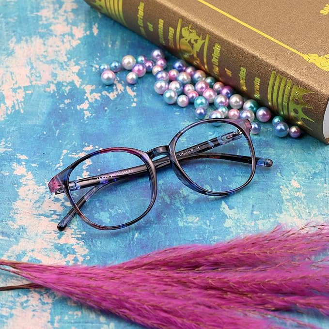 LifeArt Blue Light Blocking Glasses, Anti Eyestrain, Computer Reading Glasses, Gaming Glasses, TV Glasses for Women Men, Anti Glare (Floral, 2.50 Magnification)