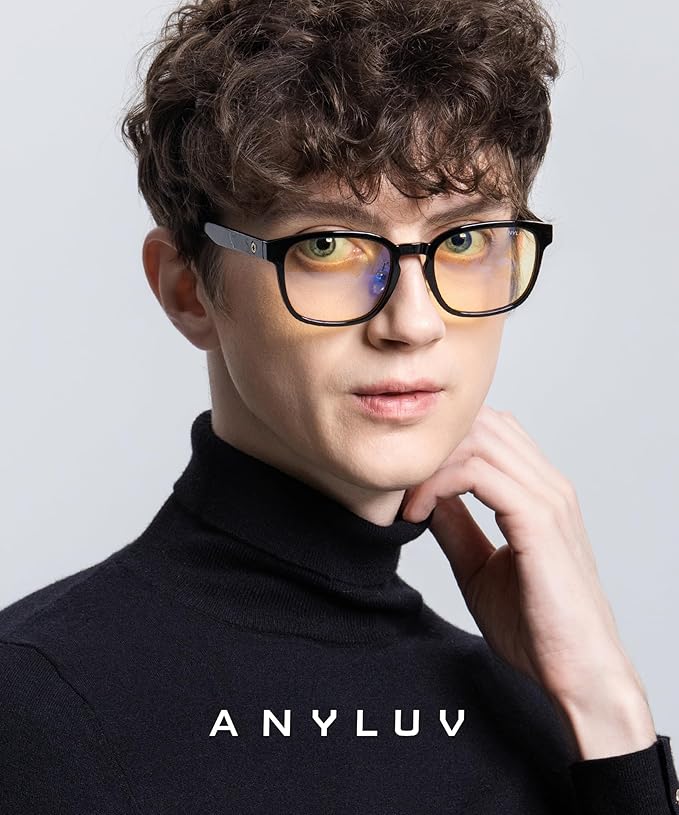 ANYLUV Blue Light Glasses Men Women Computer Gaming Glasses Anti Eyestrain Lightweight Blue Light Blocking Glasses