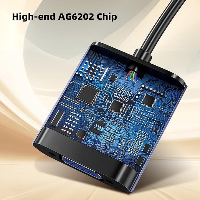 AG6202 Chip HDMI to VGA Adapter, 1080P Video Converter for Laptop PC TV Monitor Projector, Gold Plated Connector Cable (5pack)