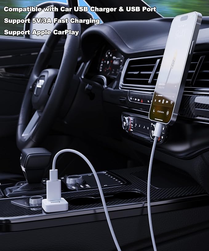 USB-C Female to USB Male Adapter,USB-A to USB Type-C Converter Compatible with Apple MagSafe Watch 10/9/8/7/SE/Ultra,Car,iPhone 16 15 14 13 12 Mini Pro Max,iPad,Galaxy,Pixel 9 8 7 6,CarPlay,Wall Plug