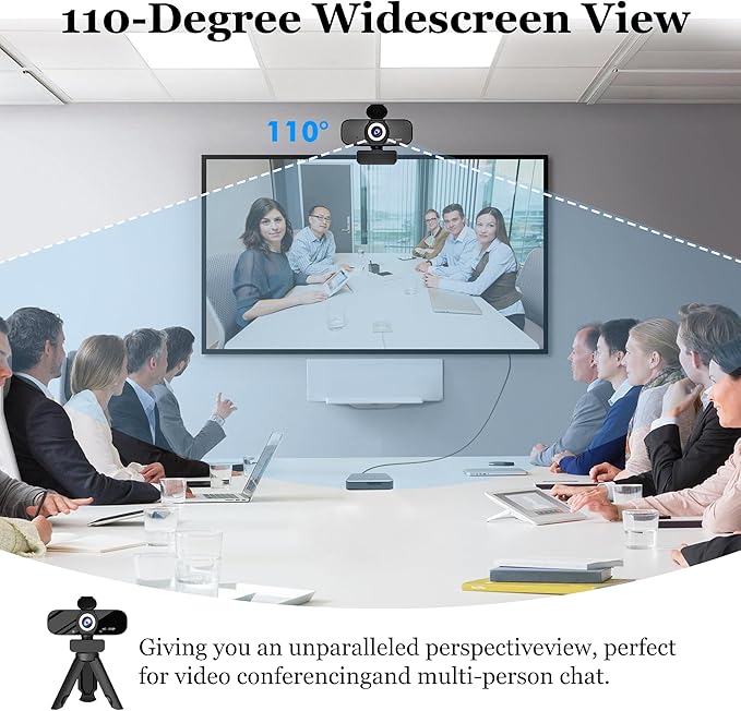 1080P HD Webcam for PC with Auto Focus & Noise Cancelling Mic - Plug and Play Computer Camera for Video Conferencing, Online Classes, Live Streaming - Ideal for Remote Workers/Students/Gamers