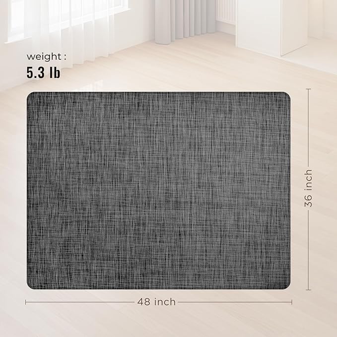 Office Chair Mat,36"x48" Anti-Slip Waterproof Hardwood Floor Chair Mat,Heavy Duty Floor Protector Rolling Chairs for Home Office(Black)