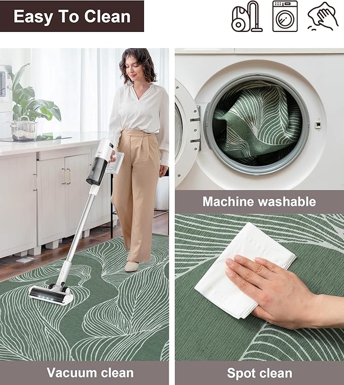 chakme Office Chair Mat for Hardwood Floor, 48"x36" Easy Glide Computer Desk Mat Protector for Rolling Chair Under Desk Rug Nonslip Backing, Machine Wash, (Leaf)