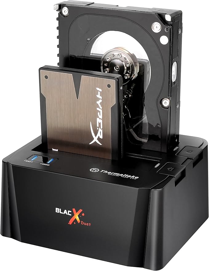 Thermaltake BlacX Duet 2.5”/3.5” SATA I/II/III USB 3.0 External Hard Drive Enclosure Docking Station ST0014U-D,Black