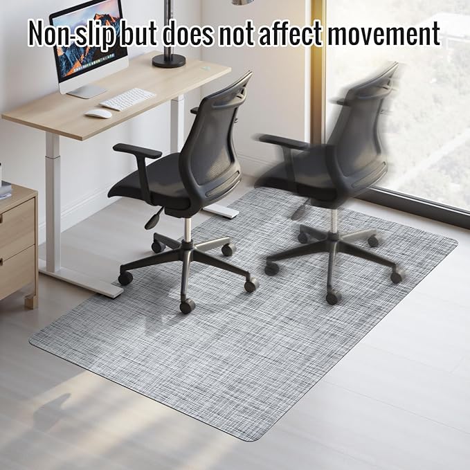 Office Chair Mat,36"x55" Anti-Slip Waterproof Hardwood Floor Chair Mat,Heavy Duty Floor Protector Rolling Chairs for Home Office(Grey)