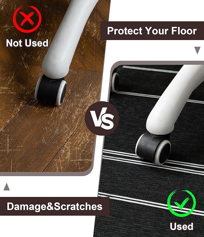 chakme Office Chair Mat for Hardwood Floor, 48"x36" Easy Glide Computer Desk Mat Protector for Rolling Chair Under Desk Rug Nonslip Backing, Machine Wash, (Stripes)