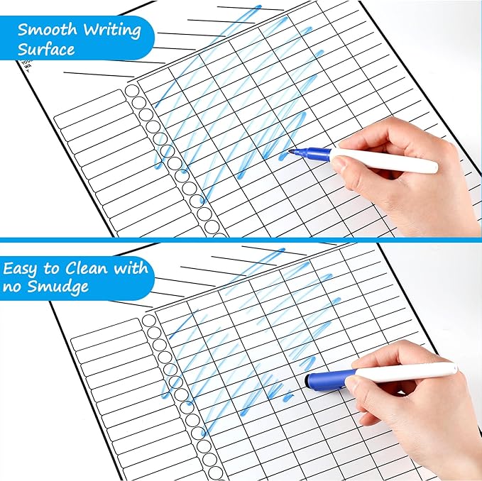 Multi-Use Magnetic to Do List White Board Chore Chart List for Refrigerator 17.3x11'' Goal Task Habit Tracker Monthly Weekly Homework Child Calendar Family Grocery Fridge Dry Erase Board