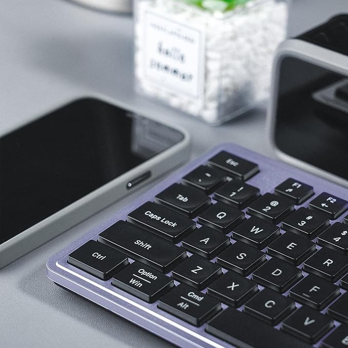 Wireless Keyboard and Mouse, 2.4GHz Cordless Silent Keyboard Mouse Combo, Optical Mouse, Plug and Play USB Receiver, Compatible with Windows, Mac, Laptop, and PC – Ideal for Office Use（Black Purple）