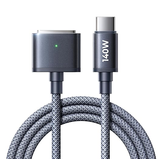 LISEN Macbook Magsafe Charger (6.6FT) for M4/M3/M2 MacBook Pro Air Charger, 140W USB-C to Magnetic Safe 3 Cable for Pro (16"/14" 2025, 2024, 2023, 2021) Air (15''/13'' 2025, 2024, 2023, 2022) Midnight