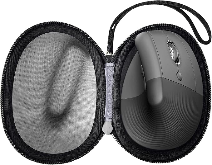 ANKHOH Case for Logitech Lift Vertical Ergonomic Mouse, Hard EVA Storage Box for Logi Wireless Bluetooth Upright Device, Travel Carrying Bag Accessories for Office (Bag Only, Black)