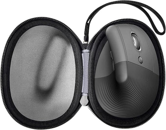 ANKHOH Case for Logitech Lift Vertical Ergonomic Mouse, Hard EVA Storage Box for Logi Wireless Bluetooth Upright Device, Travel Carrying Bag Accessories for Office (Bag Only, Black)