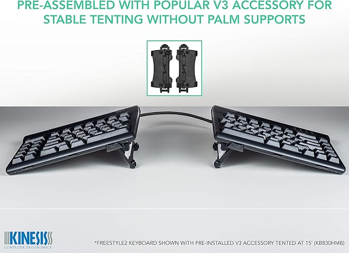 Kinesis Freestyle2 Ergonomic Keyboard w/ V3 Lifters for PC (9" Separation)