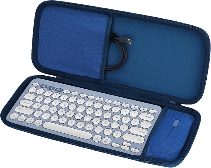 Hard Carry Case Compatible with Logitech Pebble Keys 2 Combo K380s K380 Keyboard + M350 Pebble Mouse Combo (Blue Case)