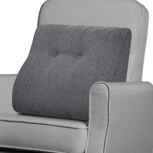 baibu Lumbar Support Pillow for Recliner, Large Memory Foam Dual-Layer Patent Design Back Support Cushion for Sofa & Gaming Chair, Ergonomic Lumbar Pillow with Machine Washable Cover, Dark Grey, 1P