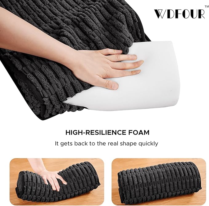 WdFour Headrest Memory Pillow, Support Cushions for Neck, Back or Leg for Sofas, Recliners, Office Chairs, Massage Chairs for Neck Pain Relief and Cervical Support. (Black, 13" Wx5.5 Lx3 D, 1PC)