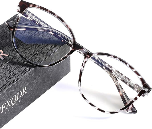 Women's Blue Light Blocking Glasses, TR90 Frame Computer Gaming Glasses Anti Eyestrain & UV Glare RF6208
