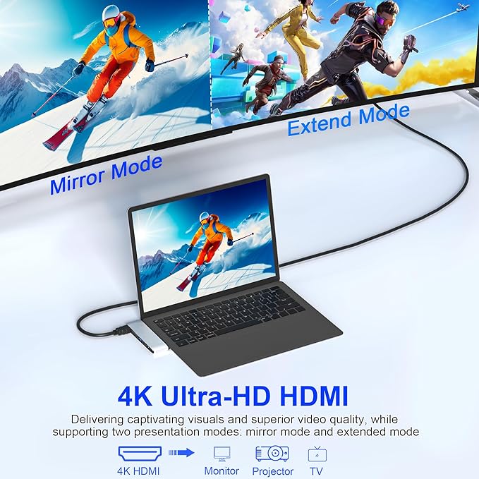 Surface Laptop 6/5/4/3 Hub Docking Station, USB-C Hub with 4K@30Hz HDMI, 2xUSB 3.0, USB-C, SD/TF Card Slot, 3.5mm Audio for Surface Laptop 6/5/4/3/Laptop Go 3/Go2/Go
