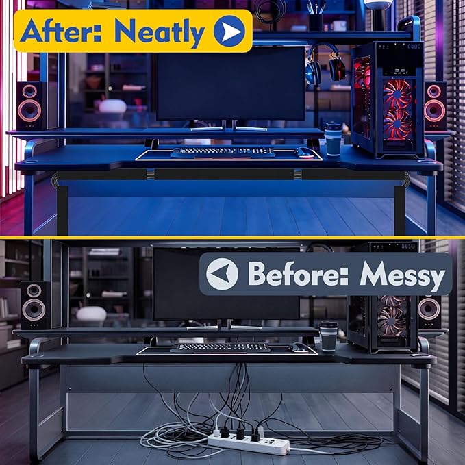 Open Slot Wiring Raceway Cable Duct, 123in Cable Management Channel Cord Track,Desk Wire Channel, Under Desk Cable Management to Hide Cables, Wires for Computers (Black, 1.97" Hx1.97"W, 15.4''L(8 Pc))