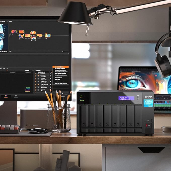 QNAP TVS-h874T-i7-32G-US 8 Bay High-Speed Desktop NAS with Intel 12th Gen CPU, up to 64GB DDR4 Memory, Thunderbolt 4 and 2.5GbE connectivity (Diskless)